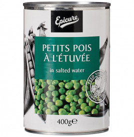 Epicure Petits Pois A L'étuvée In Salted Water  Tin  400 grams